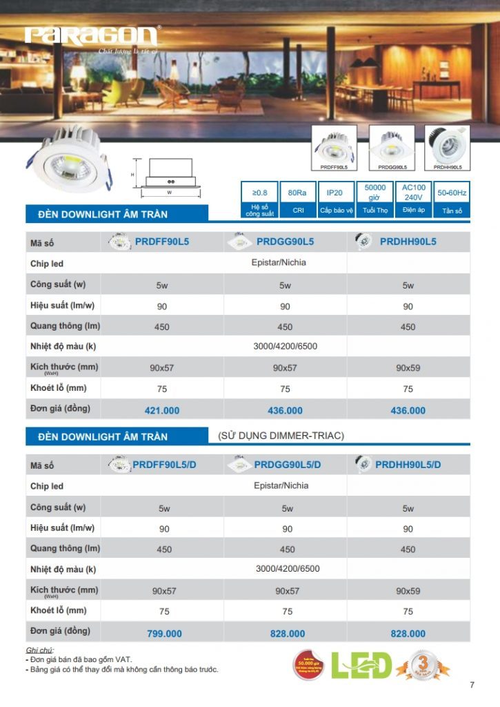 Đèn downlight âm trần Paragon trang 5