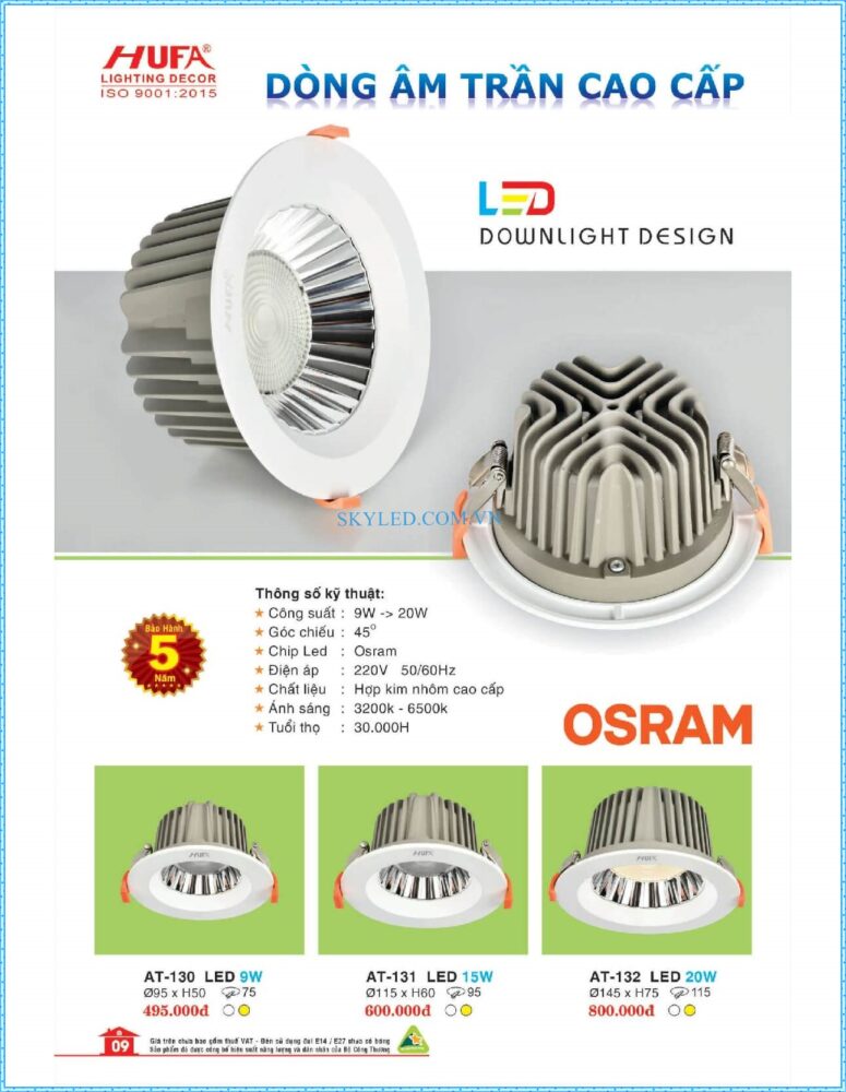 Bang Gia Den Led Hufa 2022 010