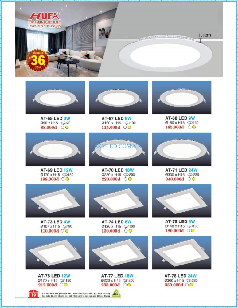 Bang Gia Den Led Hufa 2022 020