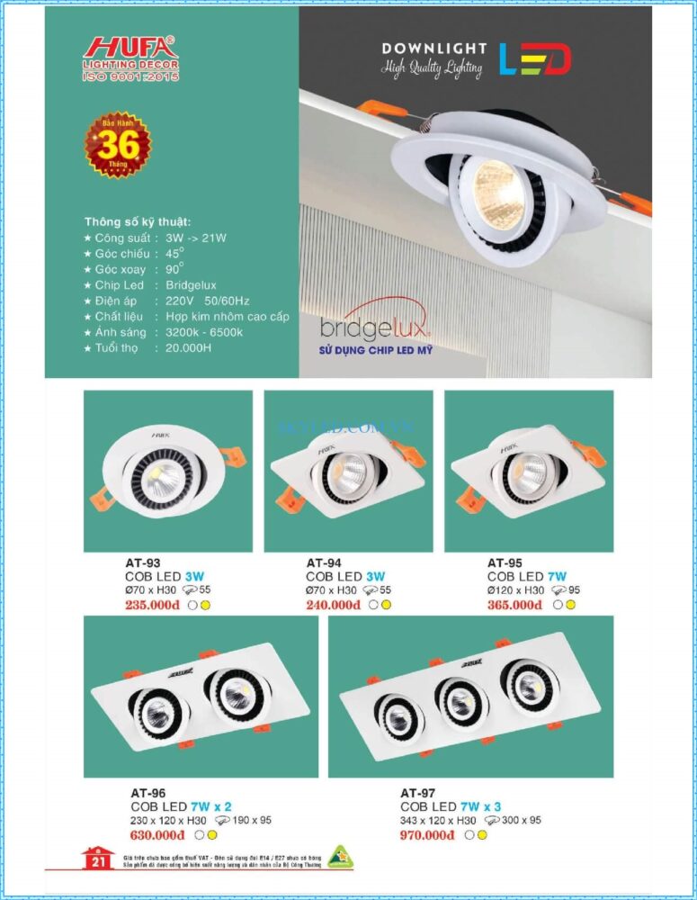 Bang Gia Den Led Hufa 2022 022