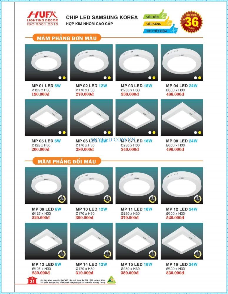 Bang Gia Den Led Hufa 2022 032