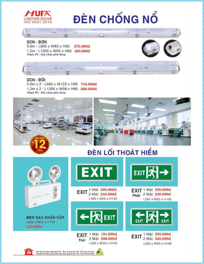 Bang Gia Den Led Hufa 2022 100