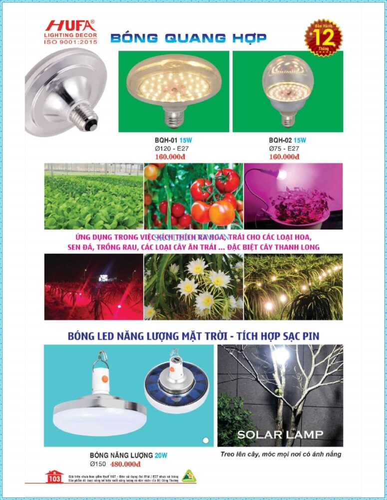 Bang Gia Den Led Hufa 2022 104