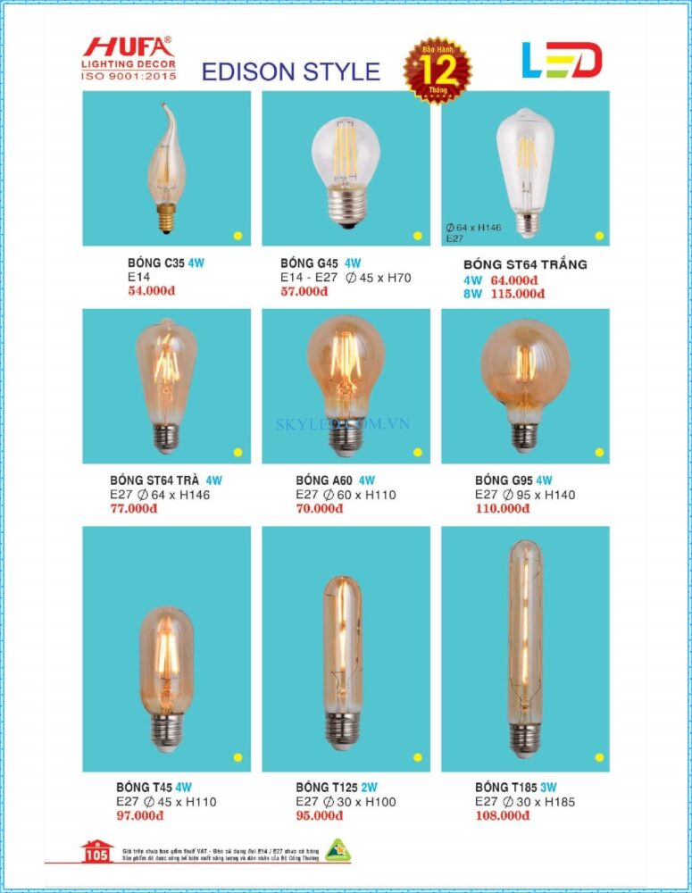 Bang Gia Den Led Hufa 2022 106