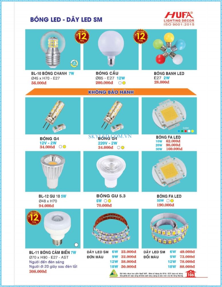 Bang Gia Den Led Hufa 2022 107
