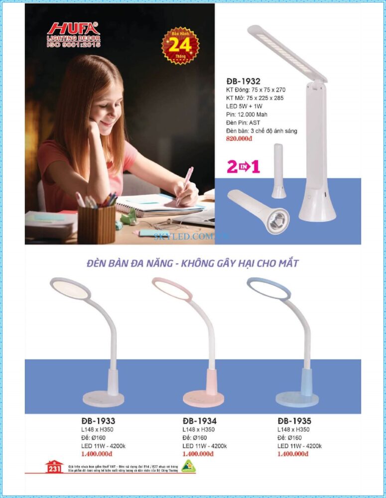 Bang Gia Den Led Hufa 2022 232