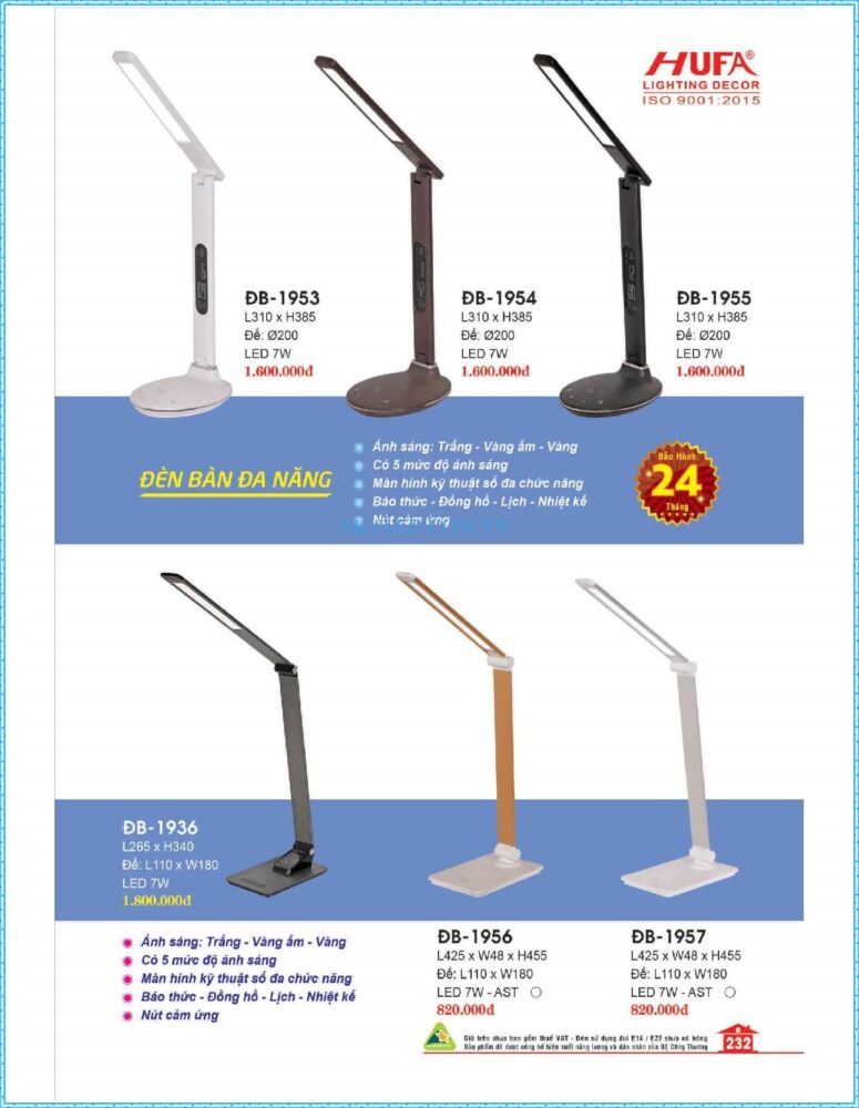 Bang Gia Den Led Hufa 2022 233