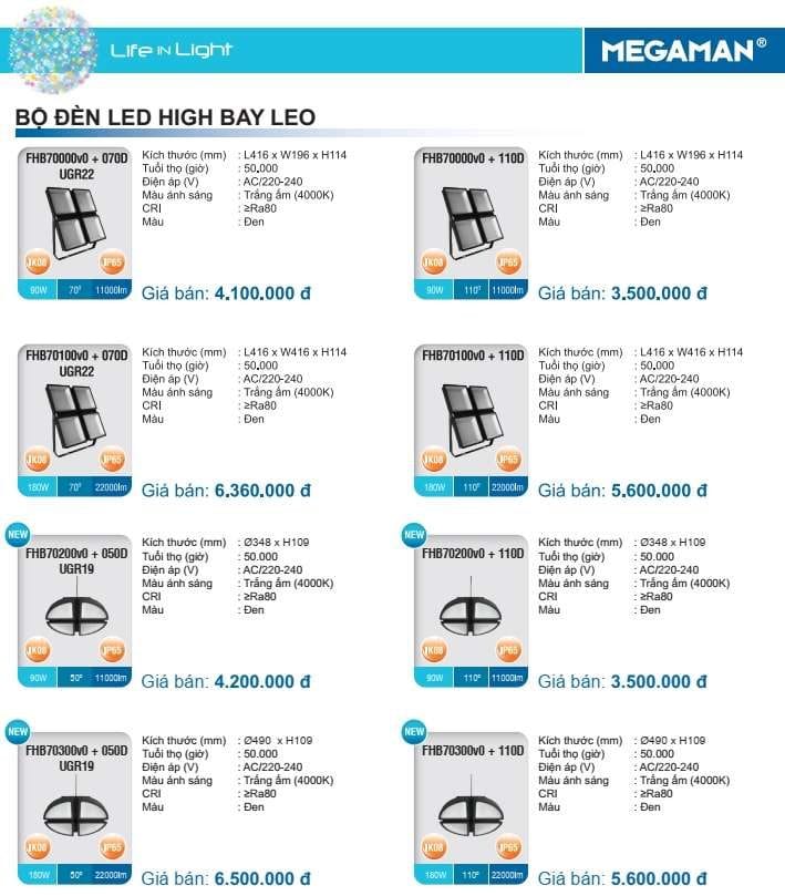 Bang Gia Den Led Highbay