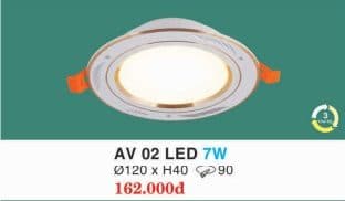Đèn led âm trần AV 02 LED 7W HUFA 1 Den Led Am Tran Av 02 Led 7w Hufa