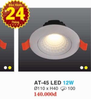 Den Led Downlight Hop Kim Nhom Cao Cap At 45 Led 12w Hufa