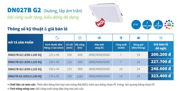 Den Led Am Tran Vuong Philips Dn027b G2 14w Led12 3000 4000 6500k ¢150 Vuong