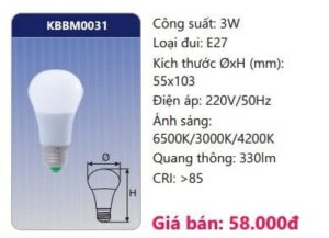 Den Led Bulb Doi Mau Kbbm0031