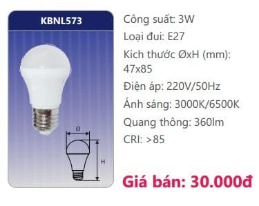 Den Led Bulb Kbnl573 3w