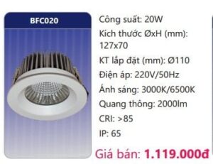 Den Led Downlight Am Tran Cao Chieu Saubfc020