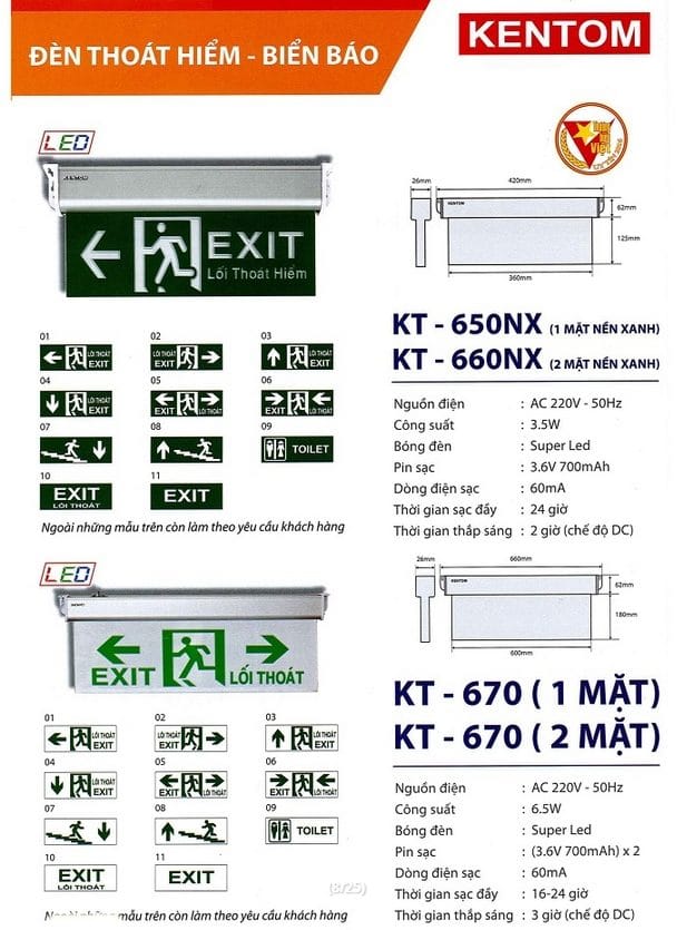 Bang Gia Den Kt 650nx