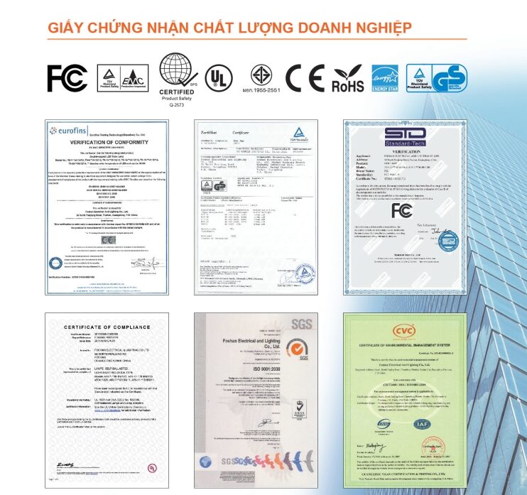 Chung Nhan Chat Luong Den Led Fsl