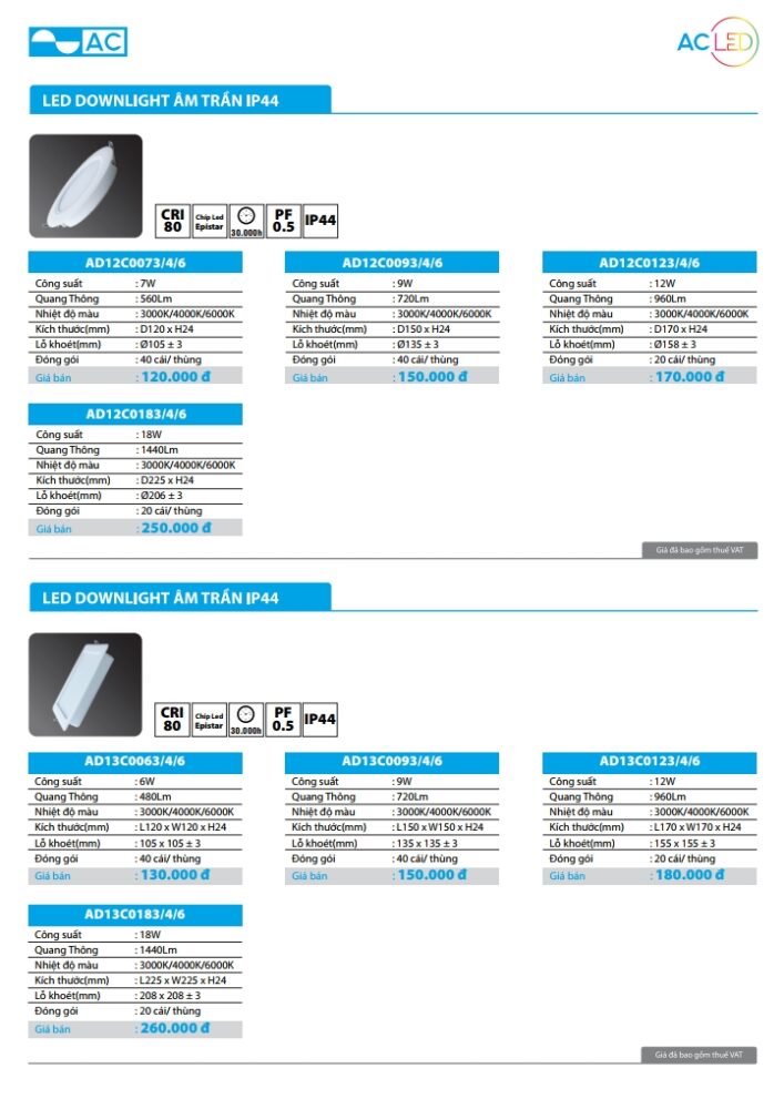 Den Led Downlight Am Tran Ac