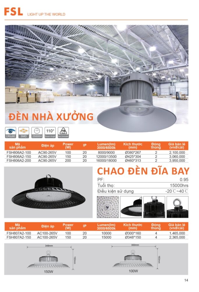 Den Led Highbay Nha Xuogn Fsl