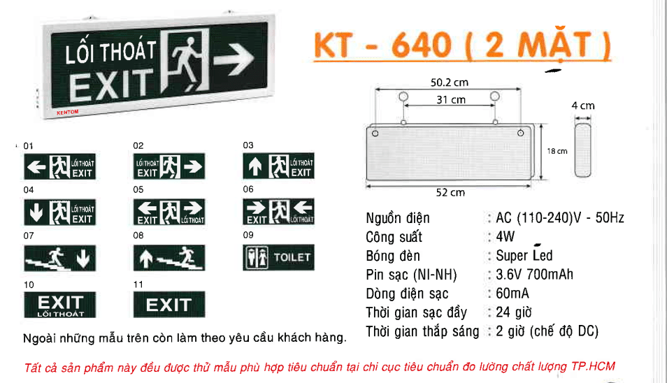 Den Exit Kentom Kt 640 2 Mặt