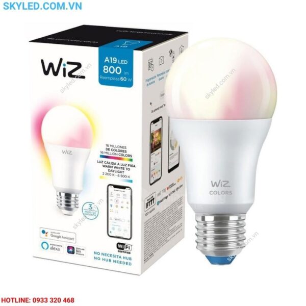 Bóng đèn Thông Minh Philips Wiz Tunable White And Color E27 9w A60