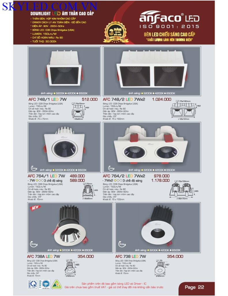 Catalogue Bang Gia Den Led Anfaco Thang 7 2022 023