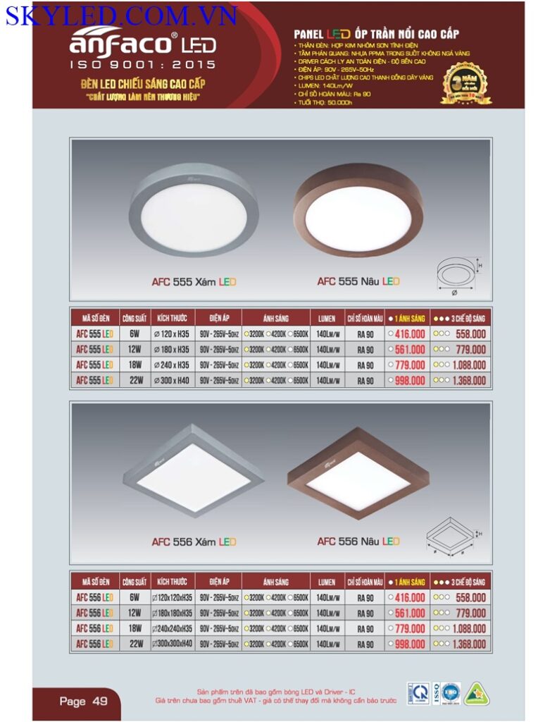 Catalogue Bang Gia Den Led Anfaco Thang 7 2022 050