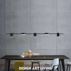 Đèn thả ngang đen 5 bánh THCN 228 – 21