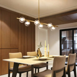 Đèn trang trí bàn ăn ngang xi đồng chao đôi THCN 230 – 21