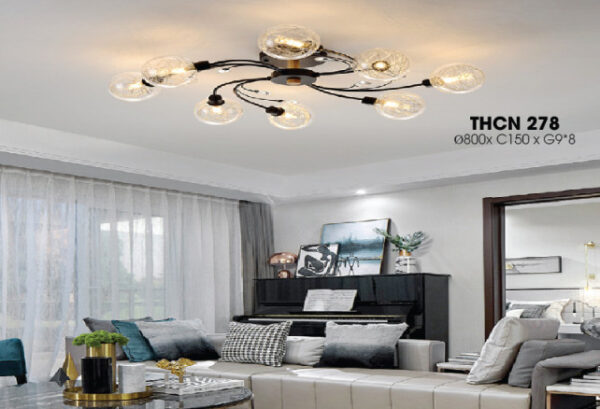 Ốp trần 8 chao thủy tinh THCN 278