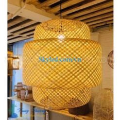Đèn mây tre đan 3 thân phi 50cm