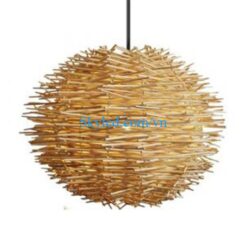 Đèn mây quả cầu đan kiểu lông nhím