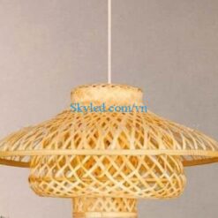 Đèn thả mây tre đan mũ 3 tầng
