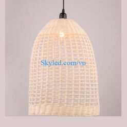 Đèn mây hình chuông đan caro