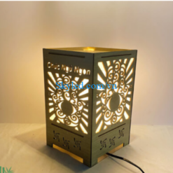 Đèn để bàn mây tre gỗ 07