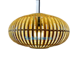 Đèn tre trang trí hình tròn dẹt