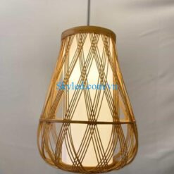 Đèn mây tre hình búp 3 nan xéo
