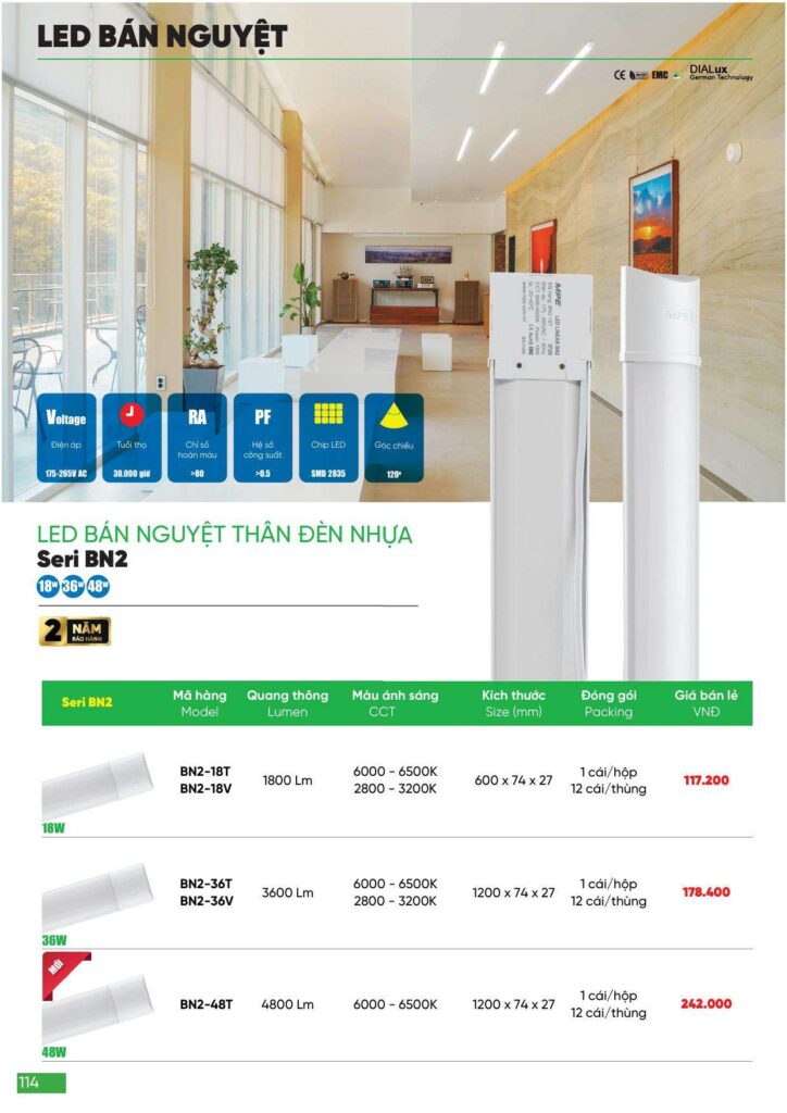 Bảng giá Đèn led MPE, thiết bị điện MPE mới nhất 2024 114