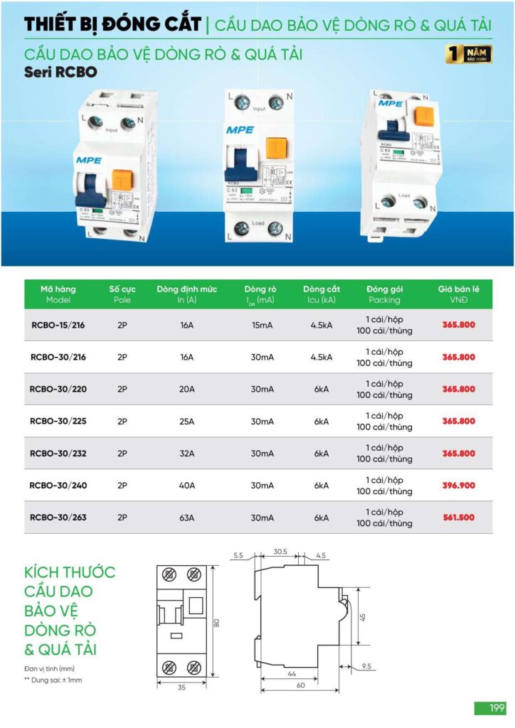 Bảng giá Đèn led MPE, thiết bị điện MPE mới nhất 2024 199