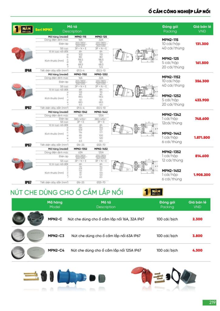 Bảng giá Đèn led MPE, thiết bị điện MPE mới nhất 2024 219