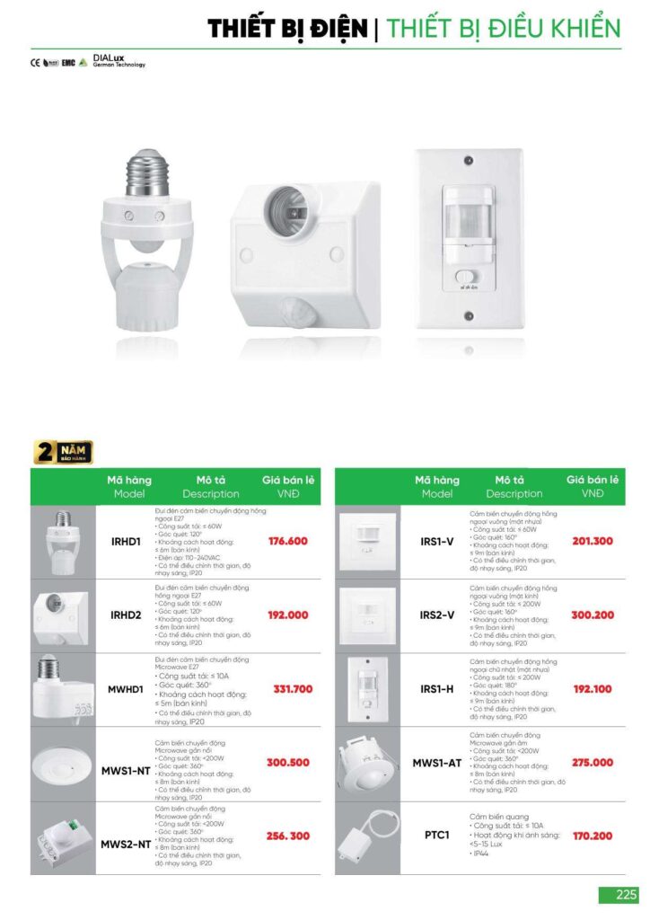 Bảng giá Đèn led MPE, thiết bị điện MPE mới nhất 2024 225