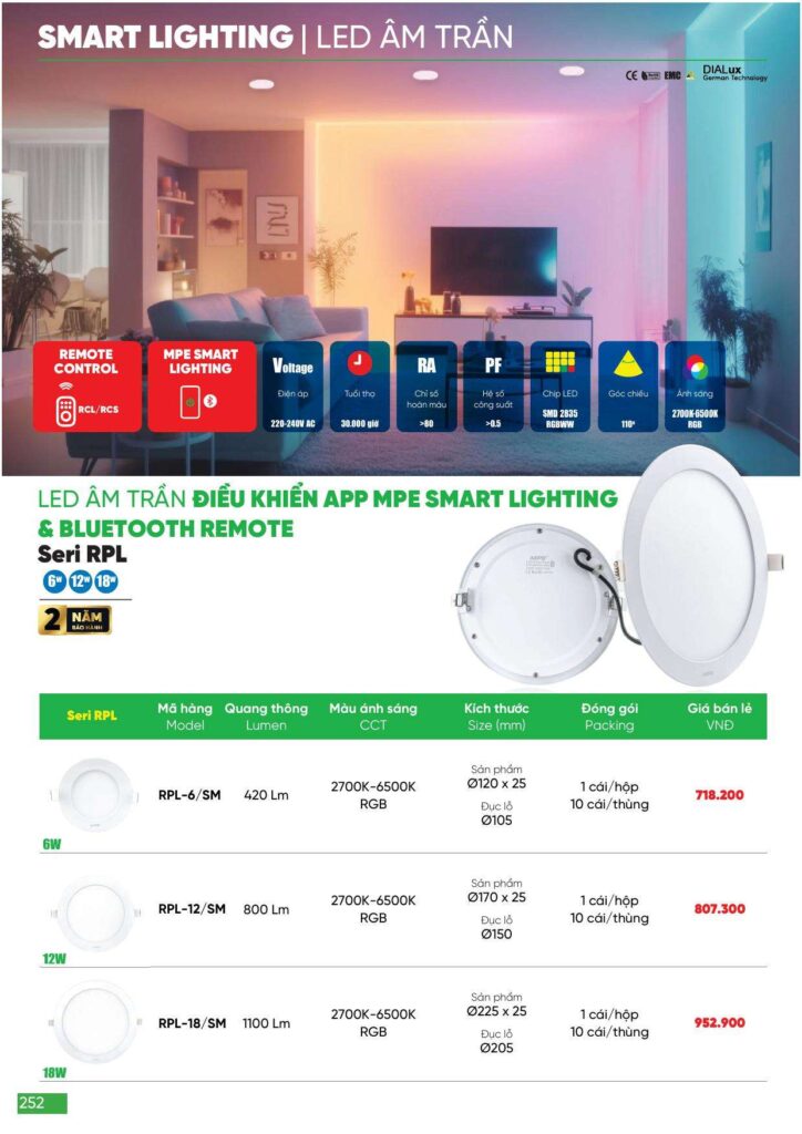 Bảng giá Đèn led MPE, thiết bị điện MPE mới nhất 2024 252