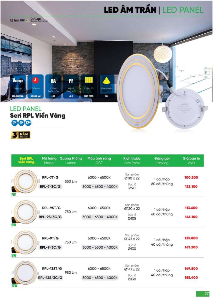 Bảng giá Đèn led MPE, thiết bị điện MPE mới nhất 2024 27