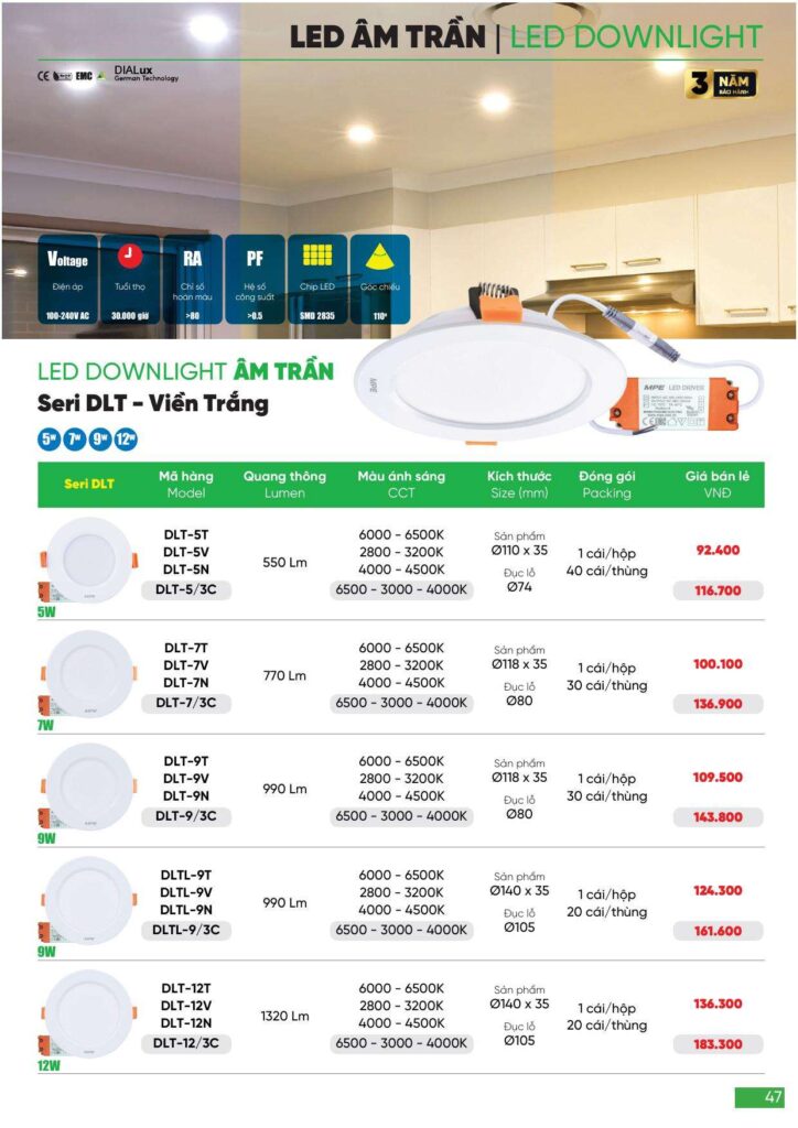 Bảng giá Đèn led MPE, thiết bị điện MPE mới nhất 2024 47