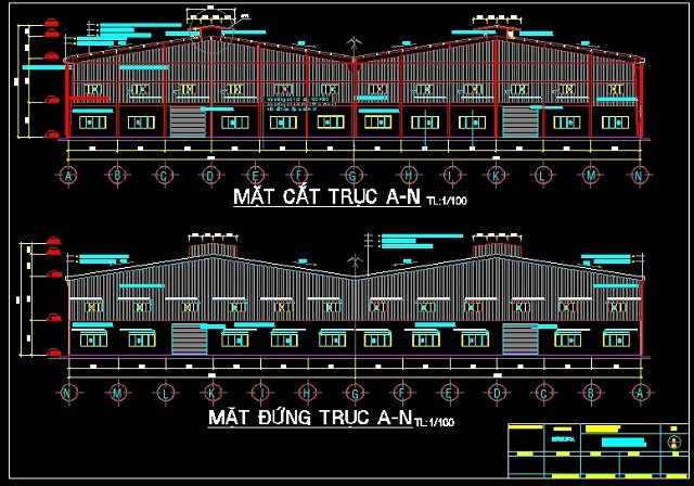 Ban ve mo phong chinh xac khong gian cua nha xuong