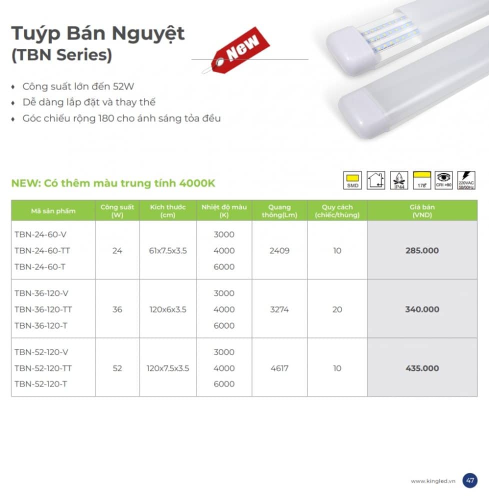 Bang Gia Den Ban Nguyet Kingled