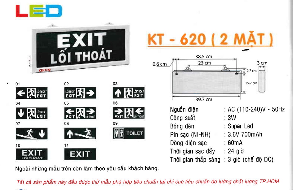 Den Exit Kentom Kt 620 2 Mặt