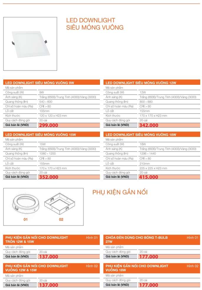 den led am trang vuong