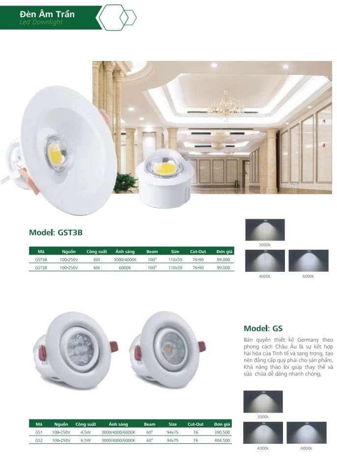 Den Led Downlight Am Tran Gs Lighting