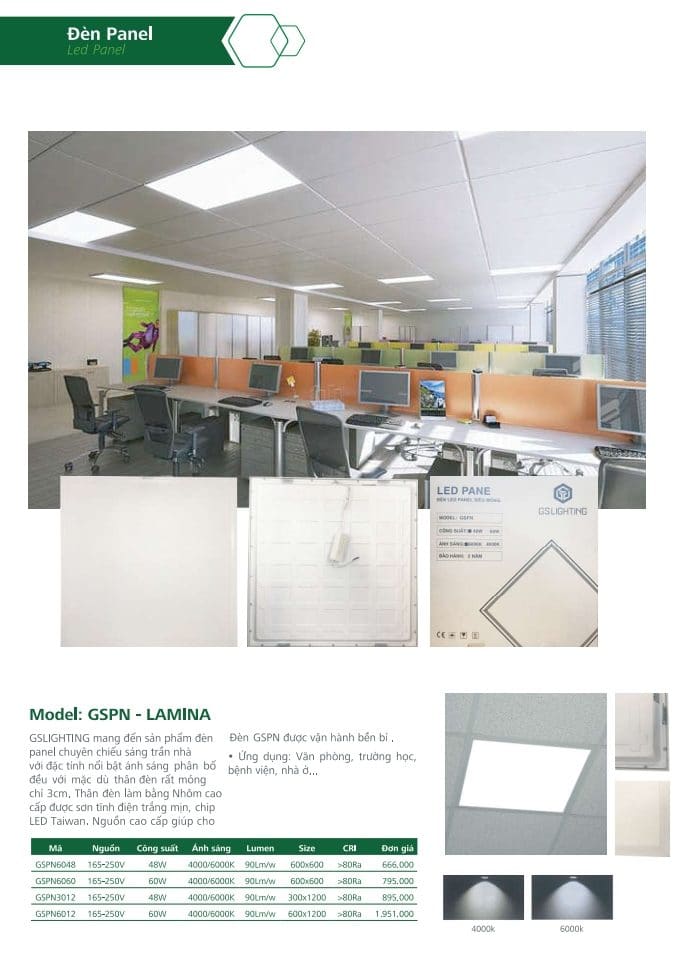 Den Led Panel Van Phong Gs Lighting